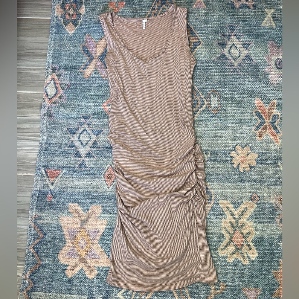 Rip Curl- Soft Pink and Black Striped Tank Dress